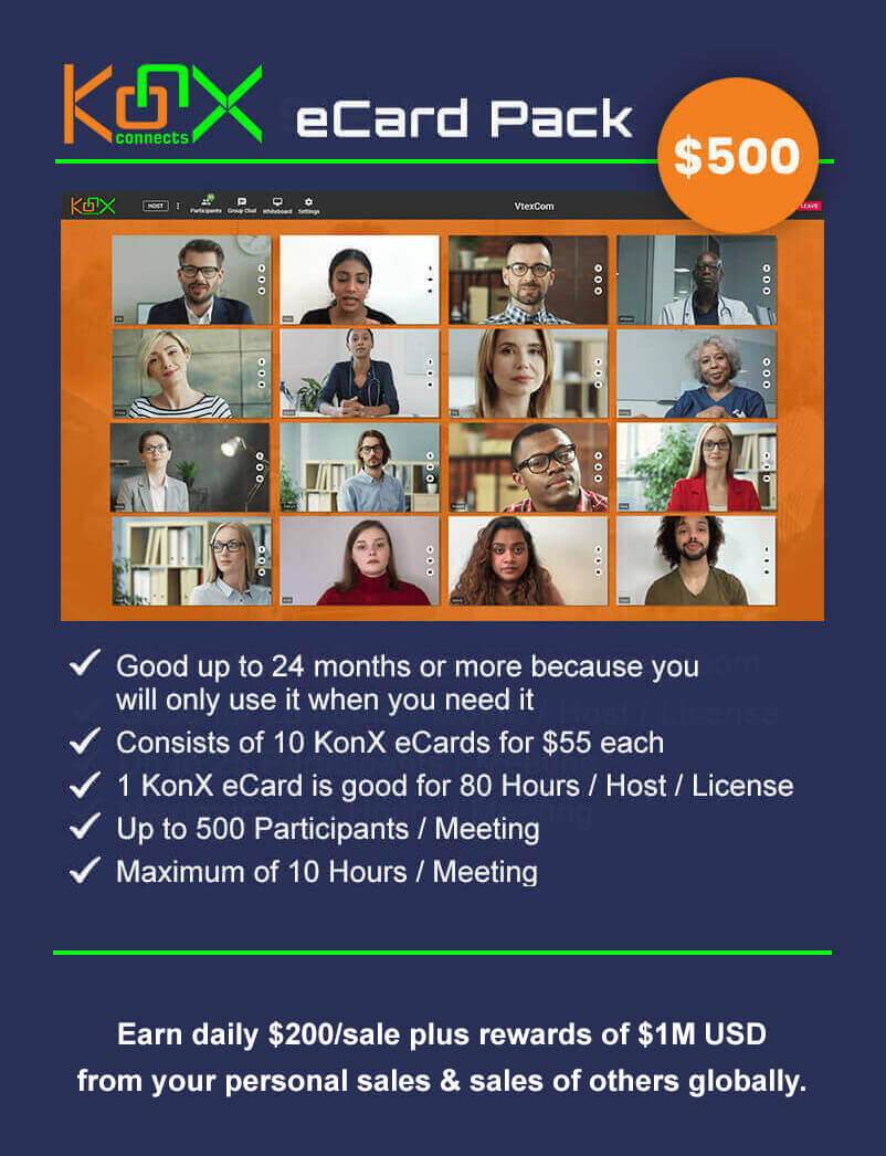Earn $200/sale with KonX eCard Pack for $200