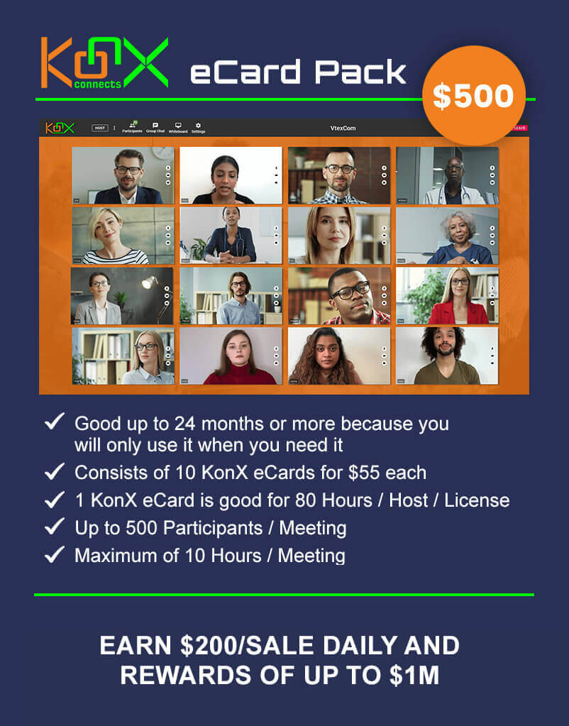 Earn $200/sale with KonX eCard Pack for $200
